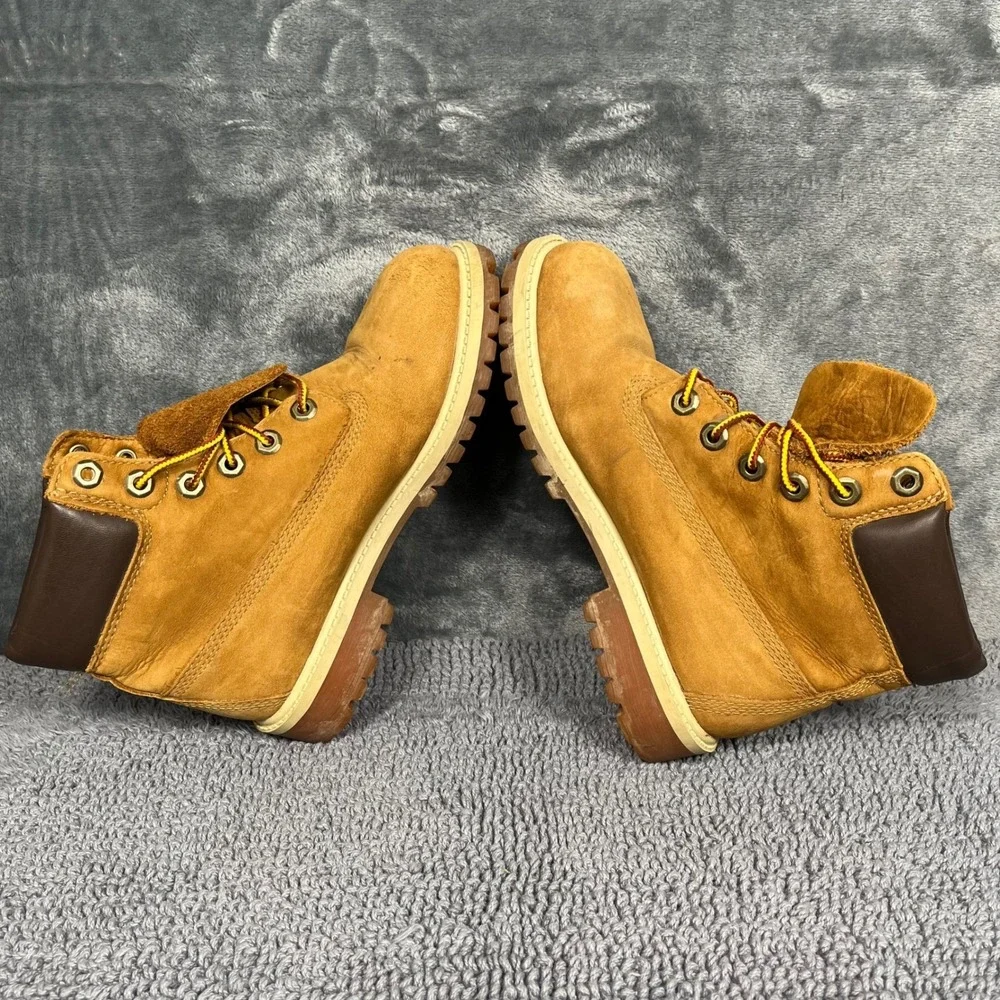 Timberland 6 Inch Premium Waterproof Wheat Nubuck Youth Boots 14949 Size 4Y